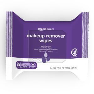 Amazon Basics Night Calming Makeup Remover Wipes, 25 wipes