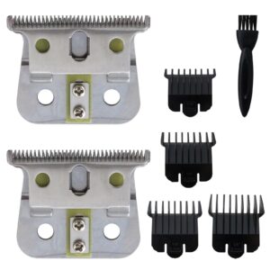 Replacement 2PCss #04710 Blade T Liner Clipper Fit for Andis GTX GTO GO & for Andis Blackouts & for Andis T Outliner (Silver)