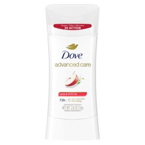 Dove Advanced Care Antiperspirant Deodorant Stick to Help Repair Skin Barrier After Shaving, Apple & White Tea with 72-hour Sweat & Odor Protection, 2.6 oz