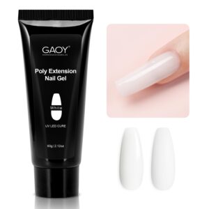 GAOY Poly Gel, 60g Nail Extension Gel, White Builder Gel Nail Enhancement Gel for Beginner & Professional Nail Art Salon DIY at Home