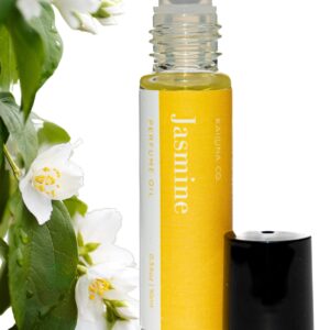 Jasmine Delicious Natural Pure Essential and Fragrance Oil Perfume Roll On with Organic Jojoba Oil, Eau de Toilette, Alcohol Free, Small-Batch, Handmade in California