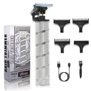 Ufree Hair Trimmer for Men, Beard Trimmer for Men Electric Razor Shavers Cordless Hair Clippers for Men, Zero Gapped T Blade Liners Grooming Hair Cutting Kit, Valentines Day Gifts for Men(Silver)