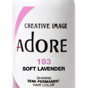 Adore Semi Permanent Hair Color – Vegan and Cruelty-Free Purple Hair Dye – 4 Fl Oz – 193 Soft Lavender (Pack of 2)