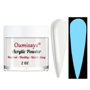 Glow in the dark Clear Acrylic Nail Powder 2OZ Semi Transparent Top Coat Powder for nail arts (AP057)
