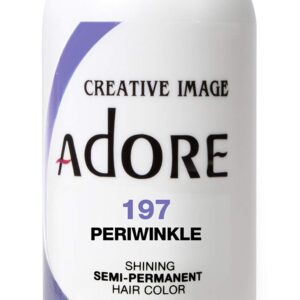 Adore Semi Permanent Hair Color – Vegan and Cruelty-Free Purple Hair Dye – 4 Fl Oz – 197 Peri Winkle (Pack of 2)