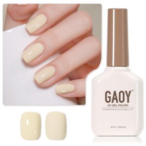 GAOY White Gel Nail Polish, 16ml Soak Off Gel Polish, UV Light Cure for Nail Art DIY Manicure at Home, 2076 Oat Milk