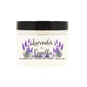 Lavender & Vanilla Scented – Body Dusting Powder for Men & Women – 8oz Container – Talc Free