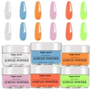 Acrylic Powder for Nail Art Set E 6 Colors Acrylic Powder Exquisite Nail Powder Long Lasting Powder Acrylic Superior Adhesion Acrylic Core Powder Multipurpose and Durable Acrylic Nail Powder Crafts