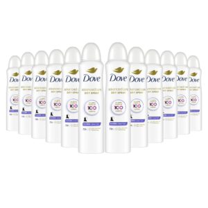 Dove Advanced Care Invisible Dry Spray Antiperspirant Deodorant No White Marks on 100 Colors Sheer Fresh 48-Hour Sweat and Odor Protecting Deodorant for Women 3.8 oz, Pack of 12