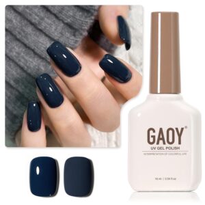 GAOY Blue Gel Nail Polish, 16ml Soak Off Gel Polish, UV Light Cure for Nail Art DIY Manicure at Home, 2115 Navy Blue