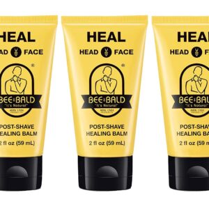 Bee Bald HEAL Aftershave for Men Healing Balm, Immediately Calms & Soothes Damaged Skin, Treats Bumps, Redness, Razor Burn & Other Shaving Irritations, 2 fl oz (Pack of 3)