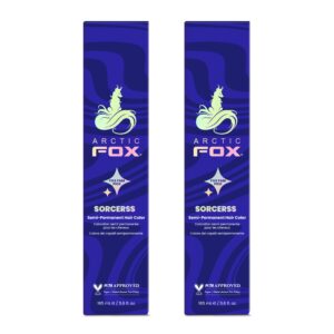 ARCTIC FOX Vegan and Cruelty-Free Semi-Permanent Hair Color Dye – SORCERESS 5.6 Fl Oz (Pack of 2)