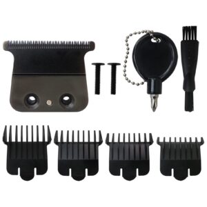 WELURE 707B Replacement Blade Fit for FX787 & FX726 Trimmers,DLC Replacement Blades with 4 Guards Set Fit for Trimmer Blades – Black