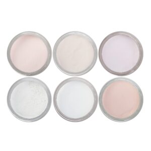 NAIL FACTORY – Acrylic Powder Set BABY BOOMER COLLECTION> 6 Nude Cover Colors Acrylic Nail Powder Pure Color and Glitter Professional Polymer Colored Acrylic Nail Powder for Acrylic Nail Extension Carving> 1/2 Oz Each One.