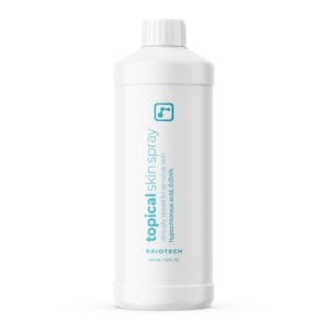 BRIOTECH Topical Skin Spray, Hypochlorous Acid for Body & Face, Eyelid Cleanser, HOCl Facial Mist, Support Against Irritation, Calm Redness, Soothe Foot & Scalp, 1 Liter Refill, 1 ct