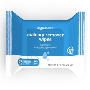 Amazon Basics Fragrance Free Makeup Remover Wipes, 25 wipes