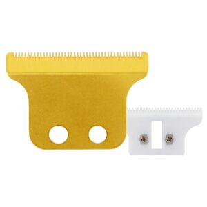 barber supply Adjustable 2 Hole Double Wide Trimmer Replacement Blade #2215 Compliable with Detailer Corded, Detailer Cordless. 5 Star Series Detailer 8081 (Ceramic + Gold Blade)