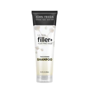 John Frieda ULTRAfiller+ Thickening Shampoo, Strengthening Shampoo for Damaged or Thin Hair, Infused with Biotin and Hyaluronic Acid to Strengthen Hair for Thicker Fuller Results, 8.3 Oz