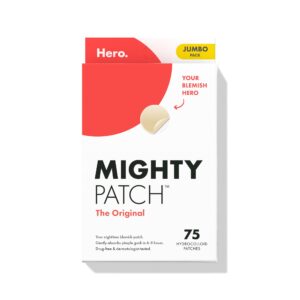 Mighty Patch™ Original Patch – Hydrocolloid Acne Pimple Patch for Covering Zits and Blemishes, Spot Stickers for Face and Skin (75 Count)
