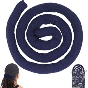 Spiral Lock Hair Tie Dreadlock Accessory Bendable Hair Ties for Women and Men Ponytail Holders Colorful Dreadlock Hair Tie Long Dreads Thick Curly Hair Holder (Navy Blue)