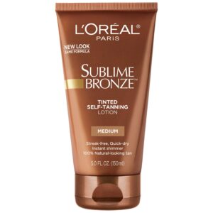 L’Oreal Paris Sublime Bronze Tinted Self Tanning Lotion, Medium Natural Tan 5 fl. Oz