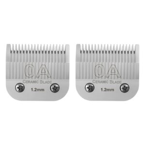 0A Detachable Replacement Ceramic Blades Set,Cut Length 3/64-Inch,compatible with Andis/oster Classic 76/Star-Teq/Power-Teq/A5 Clipper (2 Pack)