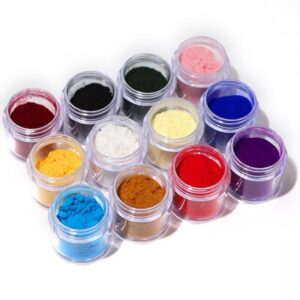 Scnwvu 12 Jars Velvet Flocking Powder for Velvet Manicure Nail Art Polish Tips>10g/Jar