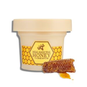 Natudeco 120g Milk Honey Hand Wax Mask Dilute Wrinkles Peel Off Hand Wax Moisturizing Hydrating Nourishing Skin Care Gift for Valentines Day Mothers Day