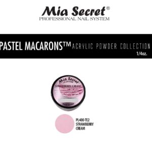 Mia Secret ACRYLIC POWDER – PASTEL MACARONS – SINGLE JAR – PICK YOUR COLOR – 2018 Collection! (STRAWBERRY CREAM)
