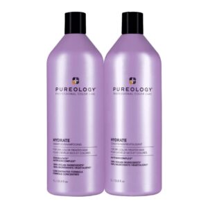Pureology Hydrate Moisturizing Shampoo | For Medium to Thick Dry, Color Treated Hair | Sulfate-Free | Vegan