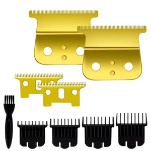 T Outliners Blades Compatible with Andis T Outliners, Andis Gtx, T Outliners Replacement Blade Andis Gtx Replacement Blade (Gold Steel T Blade + Gold Steel Blade) (2Pack/Gold)