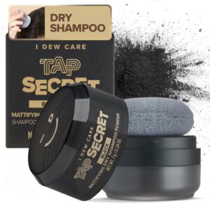 I DEW CARE Biotin Clarifying Dry Shampoo – Tap Secret Black | Strengthening & Volumizing, Powder Type, Refillable, Travel size, Non-aerosol, Brunette, Korean Ginseng, Mother’s Day, 0.24 Oz
