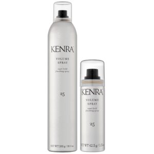 Kenra Volume Spray 25 Bundle 80% | Super Hold Finishing & Styling Hairspray | Flake-free & Fast-drying | Wind & Humidity Resistance | All Hair Types | 10 oz + Travel 1.5 oz