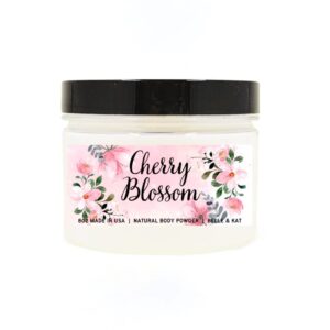 Cherry Blossom Scented Body Powder for Men & Women, Perfume Dusting Powder, Bath Powder with Fragrance & Essential Oils, Talc Free 8oz Container, Made in USA