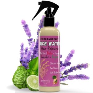 Rice Water Conditioner – Hair & Scalp Treatment, Rosemary Water Spray For Hair Growth, Infused with Biotin, Vegan Non-Greasy Spray Naturally Thicker hair. (Sweet Orange + Bergamot, 4 OUNCES)