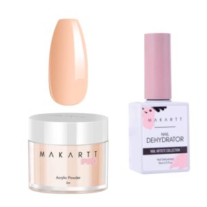 Makartt Acrylic Powder 2oz Nude Bundle with Makartt Nail Dehydrator 15ML Acrylic Nail Powder Professional Colored Acrylic Nail Supplies