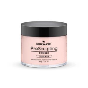 Pink Mask – Pro Sculpting Acrylic Nail Powder – Self-Leveling Formula for Bubble-Free Finish – 55 g / 1.94 oz – Cover Rose