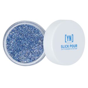Young Nails SlickPour Dip Powder – Extended Wear Dip Powder Nail Color for use with SlickPour System Prep> Base> Activator & Top Coat> Fortified with Calcium & Vitamin E> Sapphire Blitz> 15g