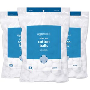 Amazon Basics Cotton Balls, 600 Count (3 Packs of 200) (Previously Solimo)