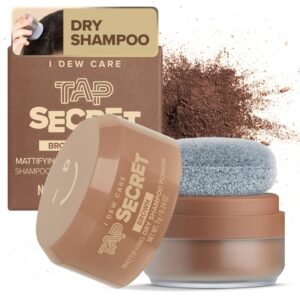 I DEW CARE Biotin Clarifying Dry Shampoo – Tap Secret Brown | Strengthening & Volumizing, Powder Type, Refillable, Travel size, Non-aerosol, Brunette, Korean Ginseng, Mother’s Day, 0.24 Oz