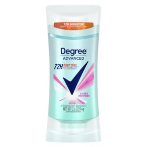 Degree Advanced Protection Antiperspirant Deodorant Sheer Powder for 72-Hour Sweat & Odor Control for Women, with Body Heat Activated Technology, 2.6 oz