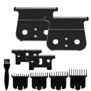 T Outliners Blades Compatible with Andis T Outliners, Andis Gtx, T Outliners Replacement Blade Andis Gtx Replacement Blade (Black Steel T Blade + Black Steel Blade) (2Pack/Black)