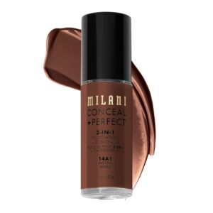 Milani Conceal + Perfect 1-in-1 Foundation Concealer – Mocha, 1 Fl. Oz.