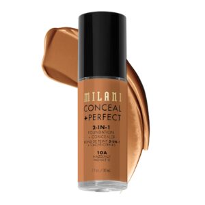 Milani Conceal + Perfect 2-in-1 Foundation + Concealer – Hazelnut (1 Fl. Oz.) Cruelty-Free Liquid Foundation – Cover Under-Eye Circles, Blemishes & Skin Discoloration for a Flawless Complexion