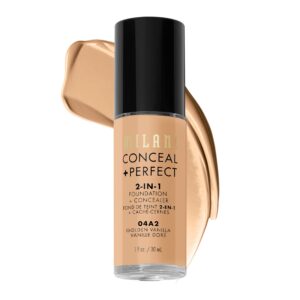 Milani Conceal + Perfect 2-in-1 Foundation + Concealer – Golden Vanilla (1 Fl. Oz.) Cruelty-Free Liquid Foundation – Cover Under-Eye Circles, Blemishes & Skin Discoloration for a Flawless Complexion