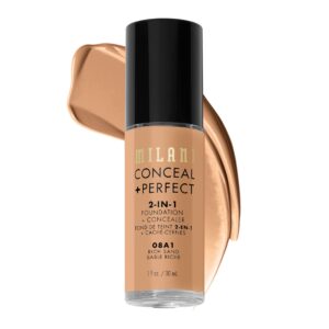Milani Conceal + Perfect 2-in-1 Foundation + Concealer – Rich Sand (1 Fl. Oz.) Cruelty-Free Liquid Foundation – Cover Under-Eye Circles, Blemishes & Skin Discoloration for a Flawless Complexion