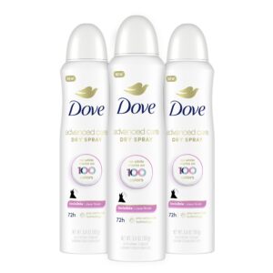Dove Advanced Care Antiperspirant Deodorant Spray Clear Finish 3 Count Invisible antiperspirant deodorant tested on 100 colors 72-hour odor and sweat protection with Pro-Ceramide technology 3.8 oz