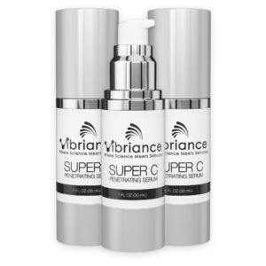 Vibriance Super C Serum for Mature Skin – All-in-One Vitamin Formula Hydrates, Firms, Lifts, Smooths, Targets Age Spots, Wrinkles, 1 fl oz – Pack of 3