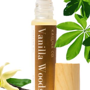 Vanilla Woods Delicious Pure Essential and Fragrance Oil Perfume Roll On with Organic Jojoba Oil, Alcohol Free, Small-Batch, Made in California, 0.34 Fl Oz