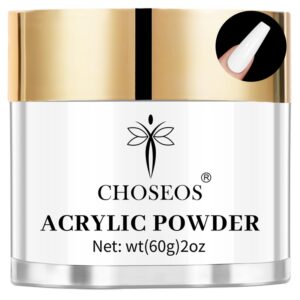 CHOSEOS 60g/2oz Of large Capacity White Acrylic Powder Set> Easy To Use For Beginners And Home DIY> Is The Perfect Choice For Nail Sculpture French Manicure And 3D Design